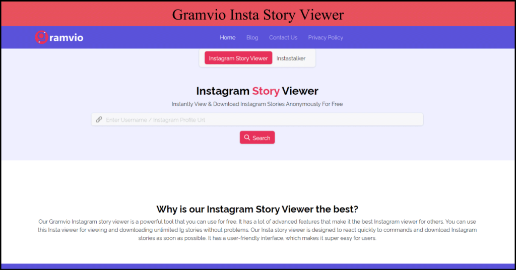 Gramvio Insta Story Viewer