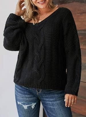A Cable-Knit Pullover Sweater