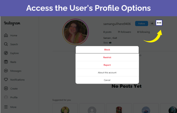 Access the User's Profile Options