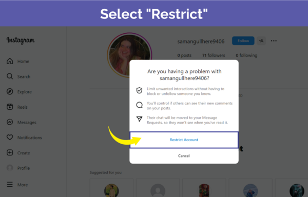 Select "Restrict"