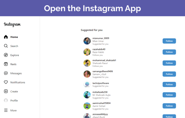 Open the Instagram App