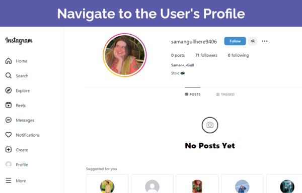 Navigate to the User's Profile