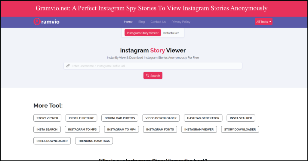 Gramvio Instagram Spy Stories
