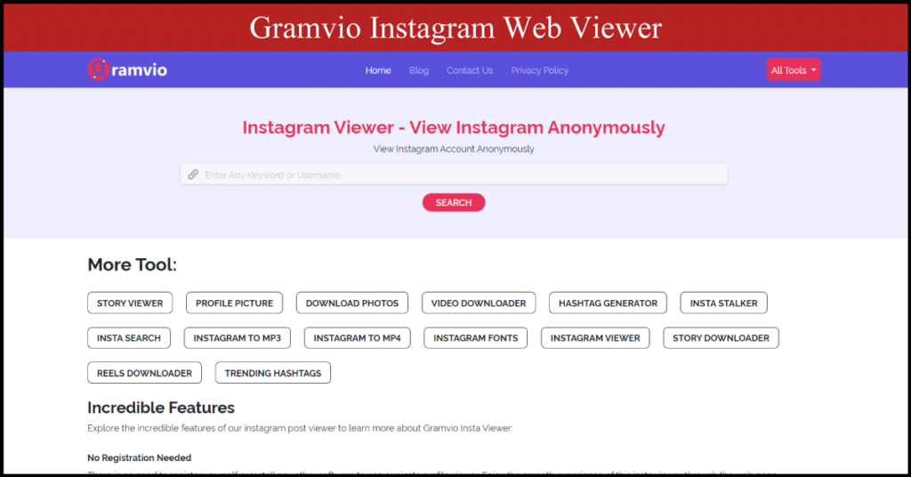 Gramvio Instagram Web Viewer