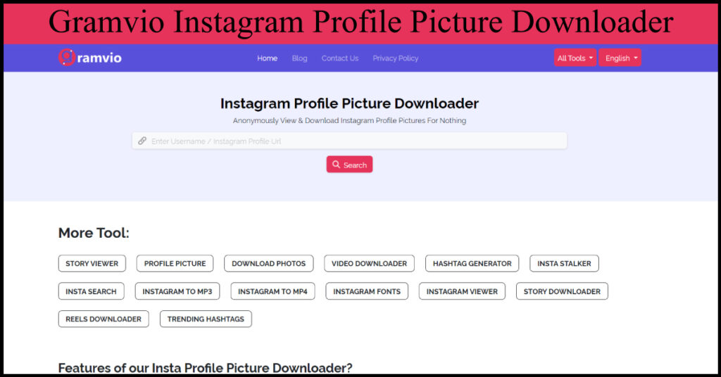Gramvio Instagram Profile Picture Downloader