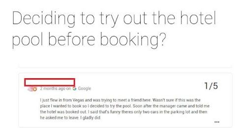 The person who wants to try the pool before booking a hotel