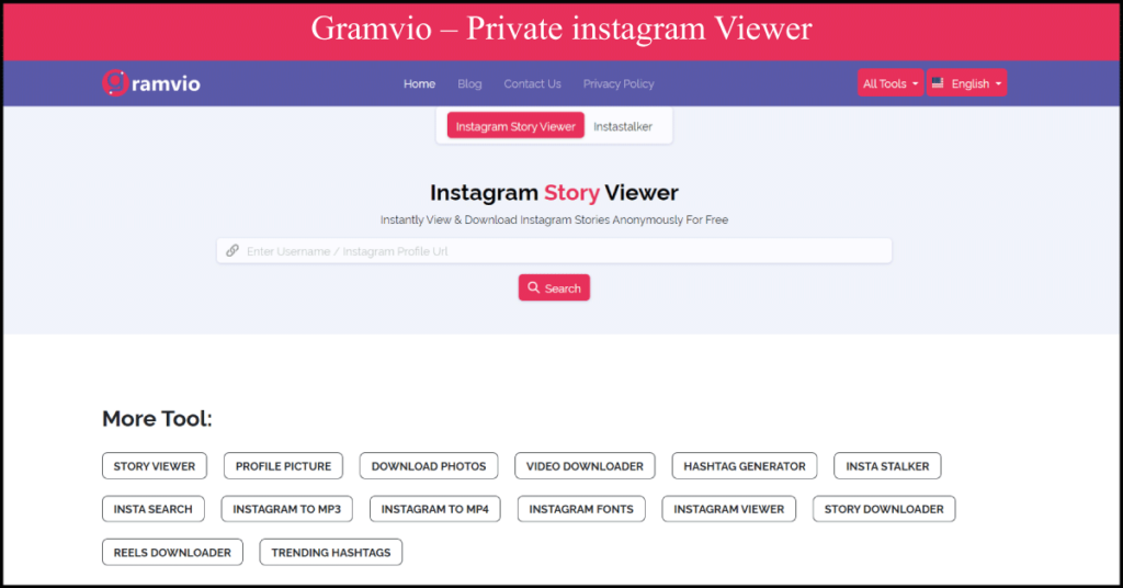 Gramvio Private instagram Viewer